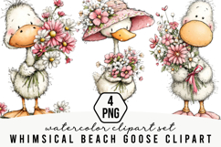 Whimsical Beach Goose Clipart Product Image 1