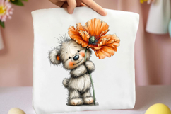 Whimsical Bear Spring Floral Clipart Product Image 2