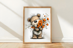 Whimsical Bear Spring Floral Clipart Product Image 3
