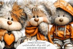 Whimsical Bear Valentines Clipart - Whimsical Bear PNG Product Image 1