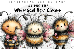 Whimsical Bee Clipart Sublimation PNG Product Image 1