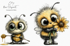Whimsical Bee Clipart Png Product Image 1