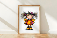 Whimsical Bee Girl Clipart Png Product Image 3