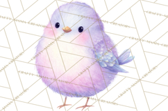 Pastel Bird PNG, Whimsical Bird Art, Fluffy Bird Clipart Product Image 3