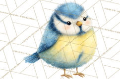 Pastel Bird PNG, Whimsical Bird Art, Fluffy Bird Clipart Product Image 2