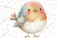 Pastel Bird PNG, Whimsical Bird Art, Fluffy Bird Clipart Product Image 2