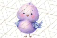 Pastel Bird PNG, Whimsical Bird Art, Fluffy Bird Clipart Product Image 3