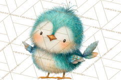 Pastel Bird PNG, Whimsical Bird Art, Fluffy Bird Clipart Product Image 2