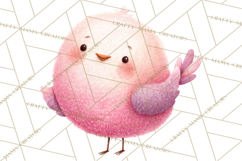 Pastel Bird PNG, Whimsical Bird Art, Fluffy Bird Clipart Product Image 5