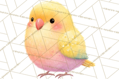 Pastel Bird PNG, Whimsical Bird Art, Fluffy Bird Clipart Product Image 4