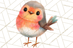 Pastel Bird PNG, Whimsical Bird Art, Fluffy Bird Clipart Product Image 5