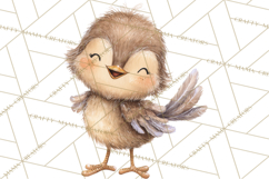 Pastel Bird PNG, Whimsical Bird Art, Fluffy Bird Clipart Product Image 4