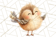 Pastel Bird PNG, Whimsical Bird Art, Fluffy Bird Clipart Product Image 5
