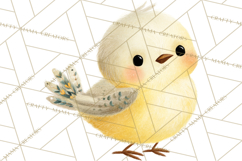 Pastel Bird PNG, Whimsical Bird Art, Fluffy Bird Clipart Product Image 5
