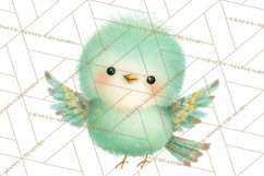 Pastel Bird PNG, Whimsical Bird Art, Fluffy Bird Clipart Product Image 3