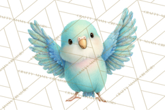 Pastel Bird PNG, Whimsical Bird Art, Fluffy Bird Clipart Product Image 4