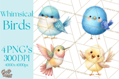 Pastel Bird PNG, Whimsical Bird Art, Fluffy Bird Clipart Product Image 1