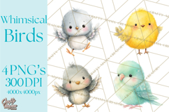 Pastel Bird PNG, Whimsical Bird Art, Fluffy Bird Clipart Product Image 1