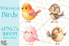 Pastel Bird PNG, Whimsical Bird Art, Fluffy Bird Clipart Product Image 1