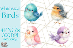 Pastel Bird PNG, Whimsical Bird Art, Fluffy Bird Clipart Product Image 1