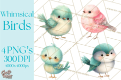Pastel Bird PNG, Whimsical Bird Art, Fluffy Bird Clipart Product Image 1