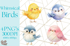 Pastel Bird PNG, Whimsical Bird Art, Fluffy Bird Clipart Product Image 1