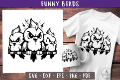 Whimsical birds svg Funny birds on a wire clipart