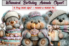 Whimsical Birthday Animals Clipart Product Image 1