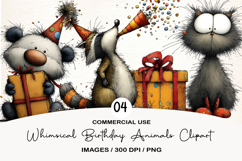 Whimsical Birthday Animals Clipart Product Image 1