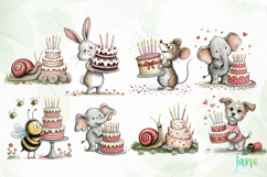Whimsical Birthday Animals PNG Clipart Product Image 2