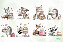 Whimsical Birthday Animals PNG Clipart Product Image 9