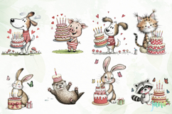 Whimsical Birthday Animals PNG Clipart Product Image 8