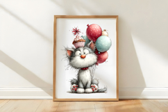 Whimsical Birthday Cat PNG Clipart Product Image 2