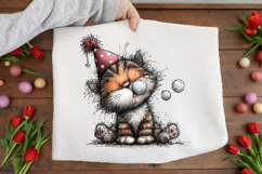 Whimsical Birthday Cats Clipart Product Image 3