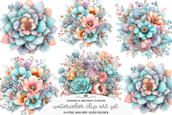 Whimsical birthday flowers clipart - Birthday flowers Png Product Image 1