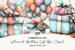 Whimsical Birthday Gift Box Clipart Product Image 1