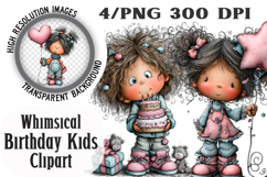 Whimsical Birthday Kids Clipart Product Image 1