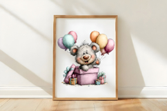 Whimsical Birthday Teddy Bear Clipart Product Image 2