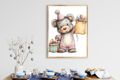 Whimsical Birthday Teddy Bear Clipart Product Image 2