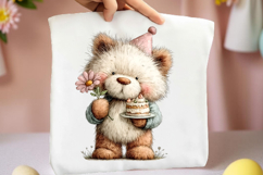 Whimsical Birthday Teddy Bear Clipart Product Image 2