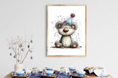 Whimsical Birthday Teddy Bear Clipart Product Image 2