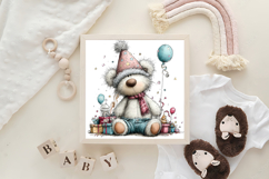 Whimsical Birthday Teddy Bear Clipart Product Image 3