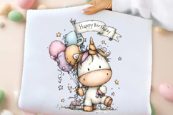 Whimsical Birthday Unicorn Clipart Product Image 2
