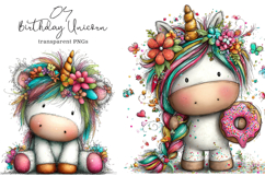 Whimsical Birthday Unicorn PNG Clipart Product Image 1