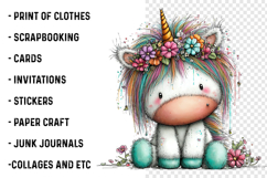 Whimsical Birthday Unicorn PNG Clipart Product Image 2