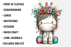 Whimsical Birthday Unicorn PNG Clipart Product Image 2