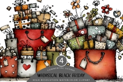 Whimsical Black Friday Clipart | Funny Shopping Illustration Product Image 1