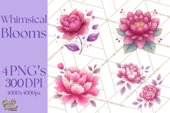 Whimsical Flower Doodle Clipart Cute Sketchy PNG Product Image 1