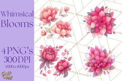 Whimsical Flower Doodle Clipart Cute Sketchy PNG Product Image 1