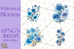 Whimsical Flower Doodle Clipart Cute Sketchy PNG Product Image 1